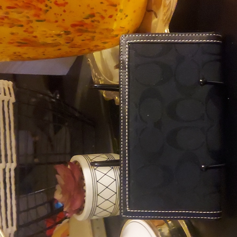 Coach Signature Canvas Checkbook / Money Book Clutch EUC Vintage